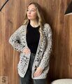 Кардиган из кашемира ажурными мотивами серый